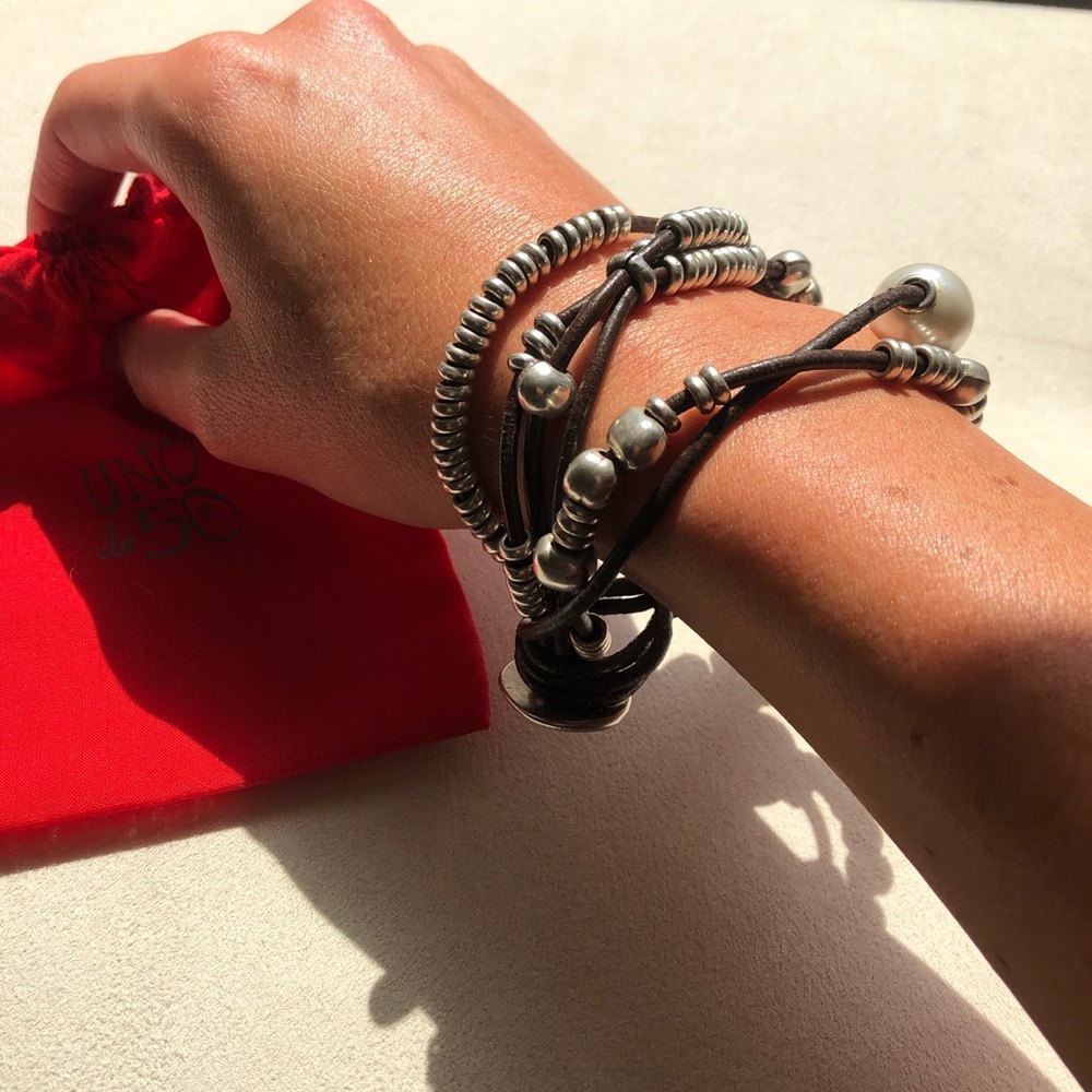 UNO de 50 Leather Wrap Bracelet